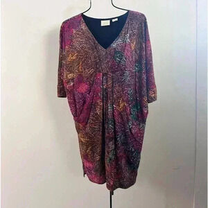 Anthropologie printed‎ batwing dress XS
